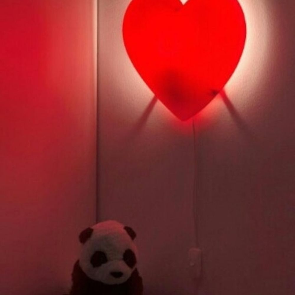 VINTAGE Ikea SMILA Heart-Shaped Red Wall Light